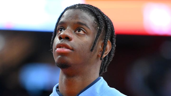 Feb 21, 2026; Syracuse, New York, USA; North Carolina Tar Heels forward Caleb Wilson (8) looks on prior to the game against the Syracuse Orange at the JMA Wireless Dome. Mandatory Credit: Rich Barnes-Imagn Images