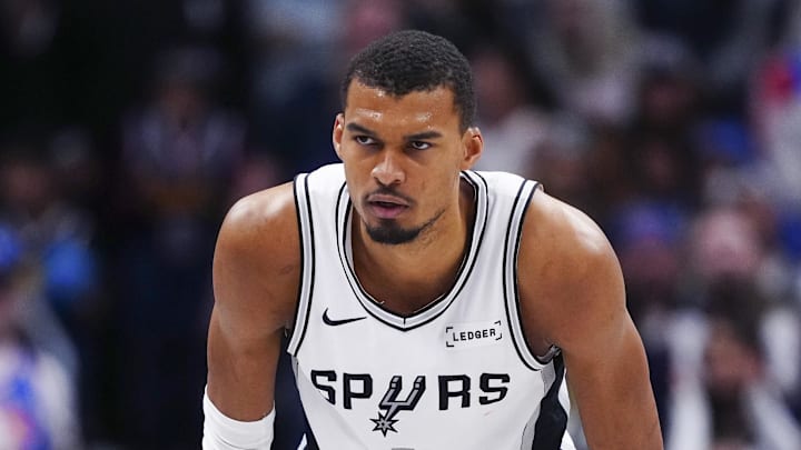 Apr 4, 2026; Denver, Colorado, USA; San Antonio Spurs forward Victor Wembanyama (1) during the second half against the Denver Nuggets at Ball Arena. Mandatory Credit: Ron Chenoy-Imagn Images Apr 4, 2026; Denver, Colorado, USA; San Antonio Spurs forward Victor Wembanyama (1) during the second half against the Denver Nuggets at Ball Arena. Mandatory Credit: Ron Chenoy-Imagn Images