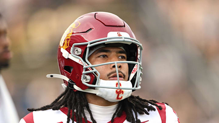 Sep 13, 2025; West Lafayette, Indiana, USA; Southern California Trojans wide receiver Makai Lemon (6) warms up before the game against the Purdue Boilermakers at Ross-Ade Stadium. Mandatory Credit: Marc Lebryk-Imagn Images Sep 13, 2025; West Lafayette, Indiana, USA; Southern California Trojans wide receiver Makai Lemon (6) warms up before the game against the Purdue Boilermakers at Ross-Ade Stadium. Mandatory Credit: Marc Lebryk-Imagn Images