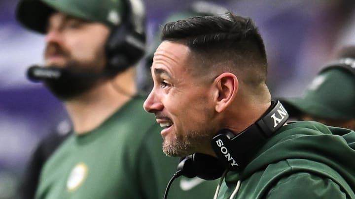 Green Bay Packers coach Matt LaFleur reacts to a play against the Minnesota Vikings.