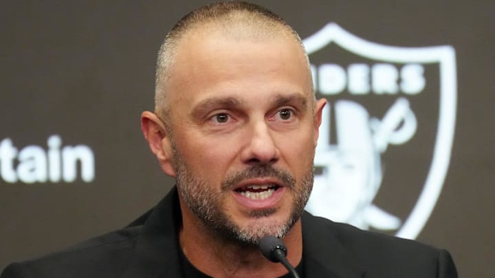Feb 10, 2026; Henderson, NV, USA; Las Vegas Raiders general manager John Spytek at press conference at Intermountain Health Performance Center. Mandatory Credit: Kirby Lee-Imagn Images Feb 10, 2026; Henderson, NV, USA; Las Vegas Raiders general manager John Spytek at press conference at Intermountain Health Performance Center. Mandatory Credit: Kirby Lee-Imagn Images