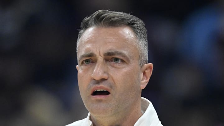 Toronto Raptors head coach Darko Rajakovic reacts in the first quarter against the Cleveland Cavaliers.