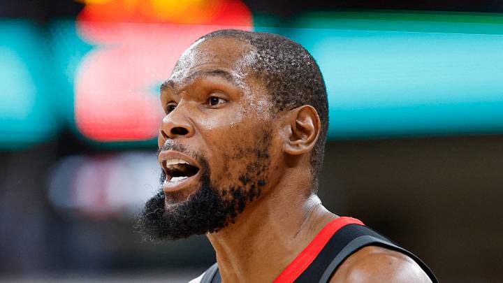 Houston Rockets forward Kevin Durant (7) reacts during the second half at United Center on Mar 23, 2026.