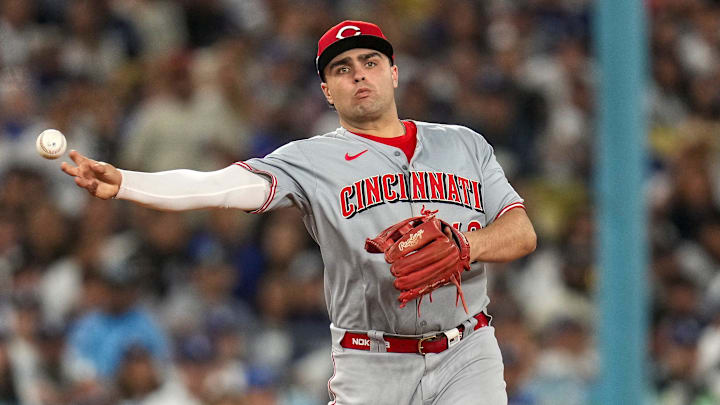 Cincinnati Reds third baseman Sal Stewart (43) 
