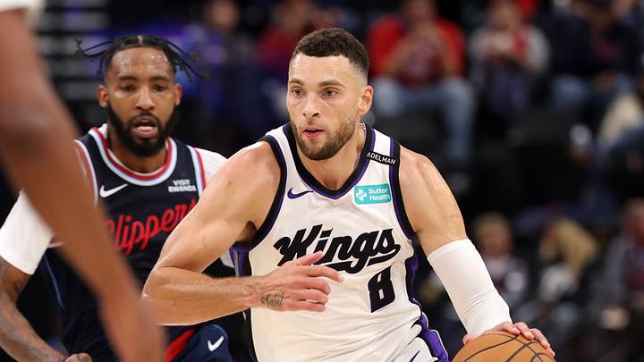 Oct 21, 2026; Inglewood, California, USA; Sacramento Kings guard Zach LaVine (8) dribbles the ball against the Los Angeles Clippers during the third quarter at Intuit Dome. Mandatory Credit: Kiyoshi Mio-Imagn Images Oct 21, 2026; Inglewood, California, USA; Sacramento Kings guard Zach LaVine (8) dribbles the ball against the Los Angeles Clippers during the third quarter at Intuit Dome. Mandatory Credit: Kiyoshi Mio-Imagn Images