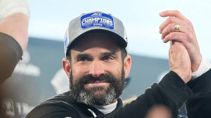 Dec 6, 2025; Charlotte, NC, USA; Duke Blue Devils head coach Manny Diaz celebrates defeating the Virginia Cavaliers during the 2025 ACC Championship game at Bank of America Stadium. Mandatory Credit: Jim Dedmon-Imagn Images Dec 6, 2025; Charlotte, NC, USA; Duke Blue Devils head coach Manny Diaz celebrates defeating the Virginia Cavaliers during the 2025 ACC Championship game at Bank of America Stadium. Mandatory Credit: Jim Dedmon-Imagn Images