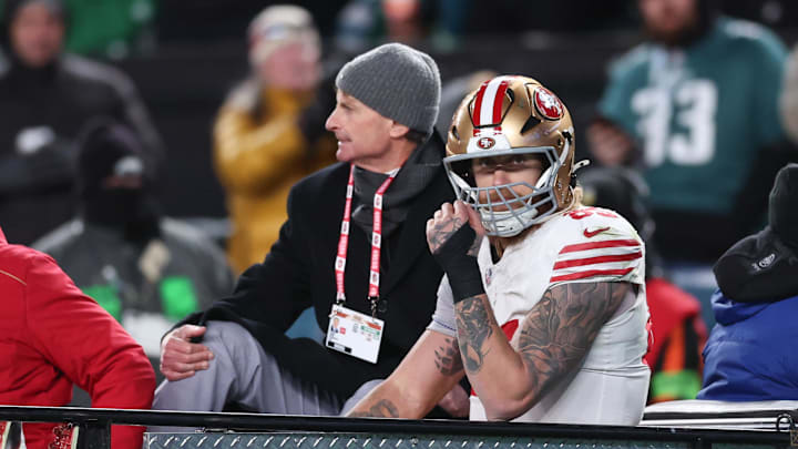 49ers star tight end George Kittle suffered an Achilles injury during Sunday’s win over the Eagles. 49ers star tight end George Kittle suffered an Achilles injury during Sunday’s win over the Eagles.