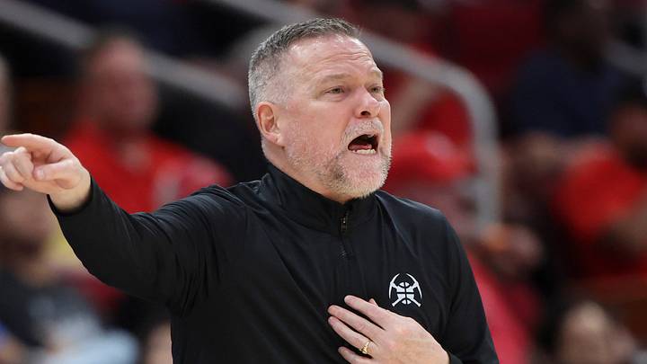 Mar 23, 2025; Houston, Texas, USA; Denver Nuggets head coach Michael Malone reacts during the third quarter against the Houston Rockets at Toyota Center. Mandatory Credit: Troy Taormina-Imagn Images Mar 23, 2025; Houston, Texas, USA; Denver Nuggets head coach Michael Malone reacts during the third quarter against the Houston Rockets at Toyota Center. Mandatory Credit: Troy Taormina-Imagn Images