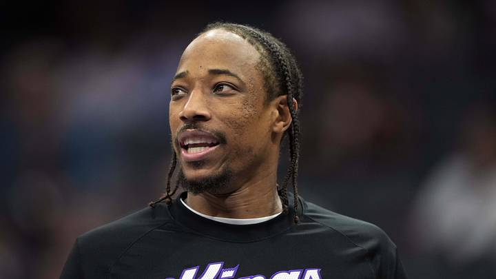 Apr 5, 2026; Sacramento, California, USA; Sacramento Kings guard DeMar DeRozan (10) before the game against the LA Clippers at Golden 1 Center. Mandatory Credit: Darren Yamashita-Imagn Images