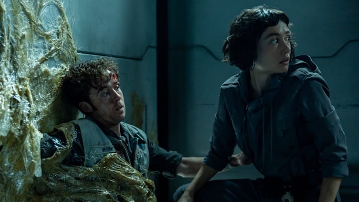 FX's Alien: Earth -- "Metamorphosi" -- Season 1, Episode 3 (Airs Tues, August 19) -- Pictured (L-R): Alex Lawther as Hermit, Sydney Chandler as Wendy. 