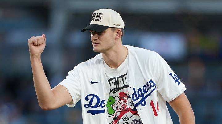 Sep 3, 2026; Los Angeles, California, USA; Los Angeles Lakers player Walker Kessler throws out a ceremonial first pitch before a game between the St. Louis Cardinals and the Los Angeles Dodgers at Dodger Stadium at Dodger Stadium. Mandatory Credit: Kirby Lee-Imagn Images Sep 3, 2026; Los Angeles, California, USA; Los Angeles Lakers player Walker Kessler throws out a ceremonial first pitch before a game between the St. Louis Cardinals and the Los Angeles Dodgers at Dodger Stadium at Dodger Stadium. Mandatory Credit: Kirby Lee-Imagn Images