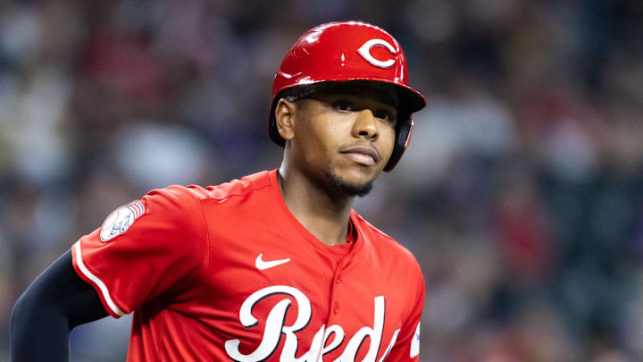 Cincinnati Reds third baseman Ke'Bryan Hayes (3) celebrates