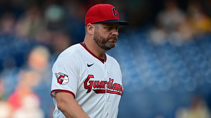 Aug 16, 2026; Cleveland, Ohio, USA; Cleveland Guardians manager Stephen Vogt (12) walks to the dugout after a pitching change during the eighth inning against the San Diego Padres at Progressive Field. Mandatory Credit: David Dermer-Imagn Images Aug 16, 2026; Cleveland, Ohio, USA; Cleveland Guardians manager Stephen Vogt (12) walks to the dugout after a pitching change during the eighth inning against the San Diego Padres at Progressive Field. Mandatory Credit: David Dermer-Imagn Images