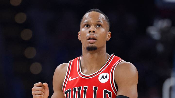 Mar 27, 2026; Oklahoma City, Oklahoma, USA; Chicago Bulls forward Isaac Okoro (35) gestures after scoring against the Oklahoma City Thunder during the first quarter at Paycom Center. Mandatory Credit: Alonzo Adams-Imagn Images
