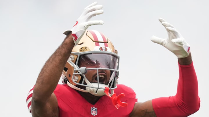 Dec 14, 2025; Santa Clara, California, USA; San Francisco 49ers wide receiver Jauan Jennings (15) enters the field prior to the first half against the Tennessee Titans at Levi's Stadium. Mandatory Credit: Cary Edmondson-Imagn Images Dec 14, 2025; Santa Clara, California, USA; San Francisco 49ers wide receiver Jauan Jennings (15) enters the field prior to the first half against the Tennessee Titans at Levi's Stadium. Mandatory Credit: Cary Edmondson-Imagn Images