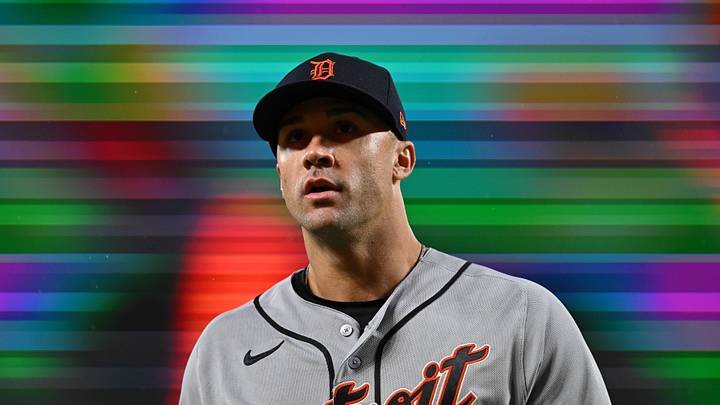 May 22, 2026; Baltimore, Maryland, USA;  Detroit Tigers pitcher Jack Flaherty (9) heads to the dugout after being pulled in the fourth inning against the Baltimore Orioles at Oriole Park at Camden Yards. Mandatory Credit: Jamie Sabau-Imagn Images
