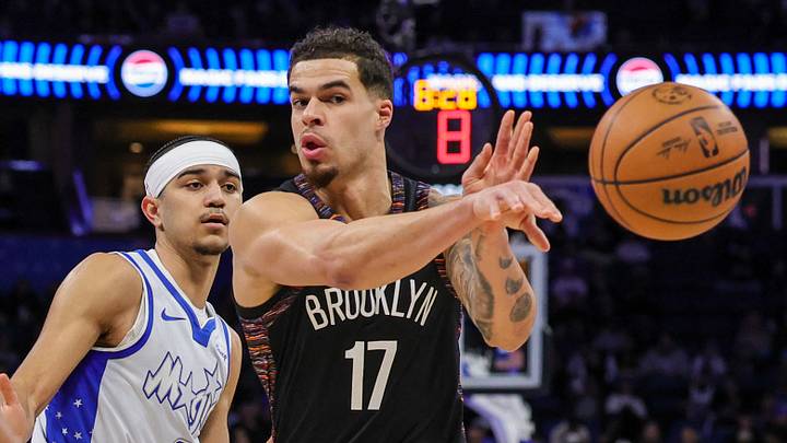 Feb 5, 2026; Orlando, Florida, USA; Brooklyn Nets forward Michael Porter Jr. (17) passes in front of Orlando Magic guard Anthony Black (0) during the first quarter at Kia Center. Mandatory Credit: Mike Watters-Imagn Images Feb 5, 2026; Orlando, Florida, USA; Brooklyn Nets forward Michael Porter Jr. (17) passes in front of Orlando Magic guard Anthony Black (0) during the first quarter at Kia Center. Mandatory Credit: Mike Watters-Imagn Images