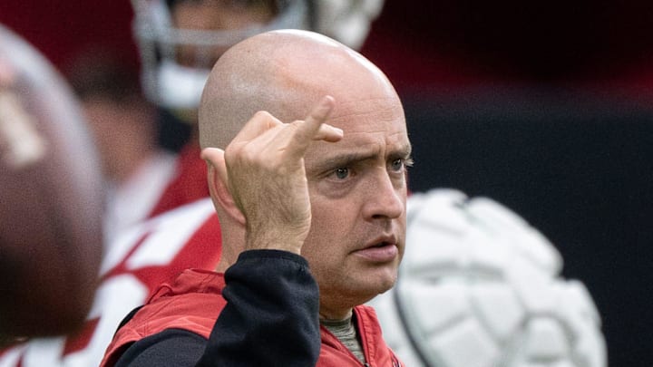 Former Cardinals offensive coordinator Drew Petzing during training camp at State Farm Stadium in Glendale 