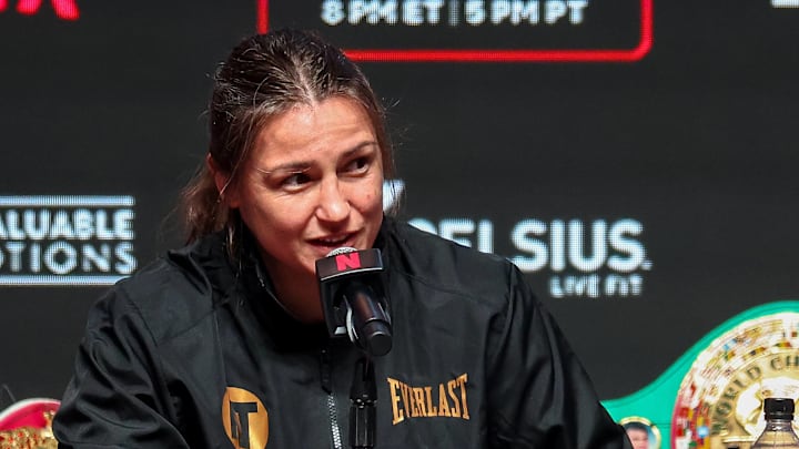 Katie Taylor Netflix & Most Valuable Promotions Boxing Event press conference on November 13, 2024.