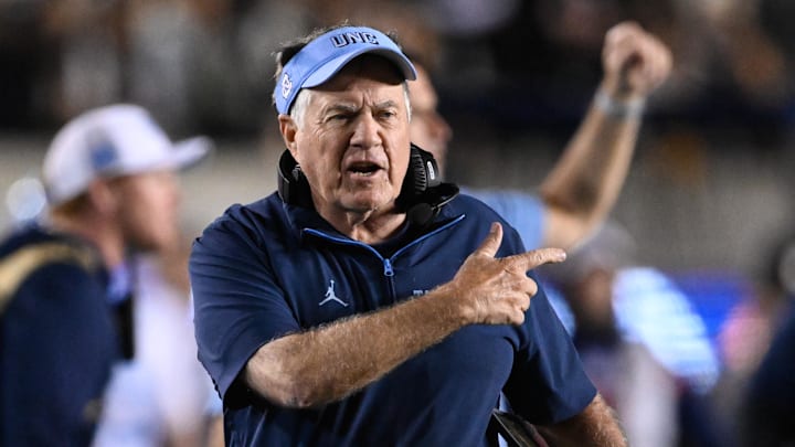 Oct 17, 2025; Berkeley, California, USA; North Carolina Tar Heels head coach Bill Belichick reacts against the California Golden Bears in the first quarter at California Memorial Stadium. Mandatory Credit: Eakin Howard-Imagn Images Oct 17, 2025; Berkeley, California, USA; North Carolina Tar Heels head coach Bill Belichick reacts against the California Golden Bears in the first quarter at California Memorial Stadium. Mandatory Credit: Eakin Howard-Imagn Images