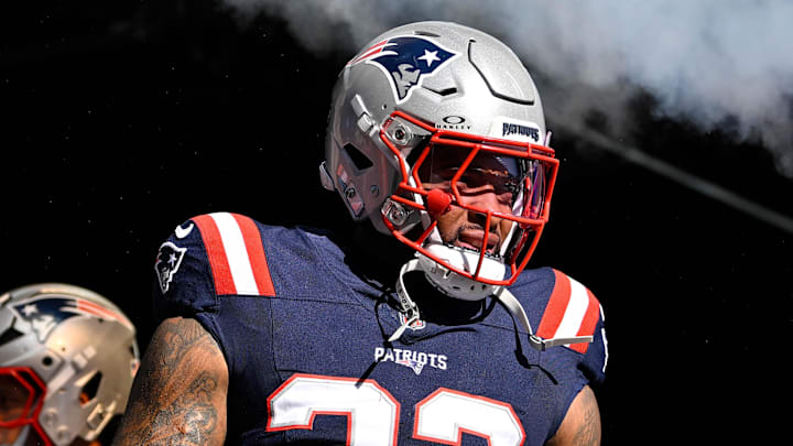 Nov 2, 2025; Foxborough, Massachusetts, USA; New England Patriots linebacker Anfernee Jennings (33) walks out of the player's tunnel before a game against the Atlanta Falcons at Gillette Stadium. Mandatory Credit: Eric Canha-Imagn Images