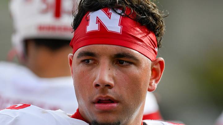 Oct 11, 2025; College Park, Maryland, USA; Nebraska Cornhuskers quarterback Dylan Raiola (15) walks the sidelines during the first half against the Maryland Terrapins at SECU Stadium. Oct 11, 2025; College Park, Maryland, USA; Nebraska Cornhuskers quarterback Dylan Raiola (15) walks the sidelines during the first half against the Maryland Terrapins at SECU Stadium.