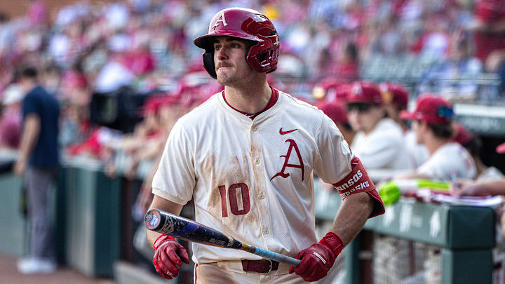 Third baseman Brent Iredale at the plate against Arkansas-Little Rock. The Razorbacks won 4-0. Third baseman Brent Iredale at the plate against Arkansas-Little Rock. The Razorbacks won 4-0.