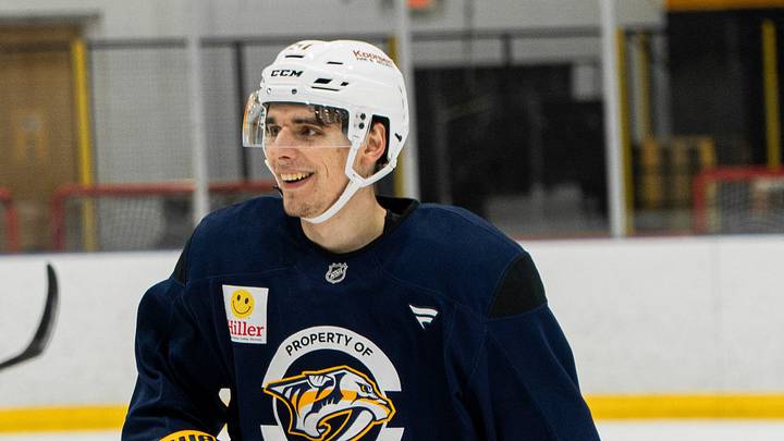 Vitali Pinchuk back at Predators practice. Vitali Pinchuk back at Predators practice.