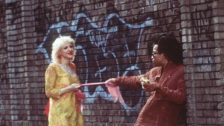 Courtney Love and Jeffrey Wright in "Basquiat"