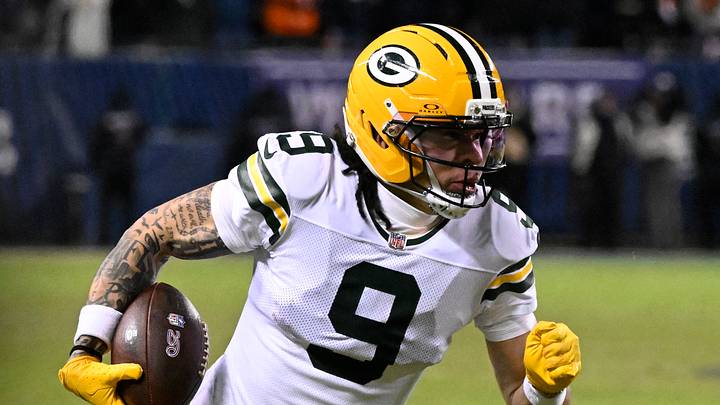 Green Bay Packers wide receiver Christian Watson (9) runs after the catch Green Bay Packers wide receiver Christian Watson (9) runs after the catch