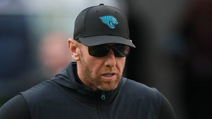 Oct 11, 2026; Tottenham, ENG;  Jacksonville Jaguars head coach Liam Coen looks on before the game against the Philadelphia Eagles at Tottenham Hotspur Stadium.  Mandatory Credit: Nathan Ray Seebeck-Imagn Images