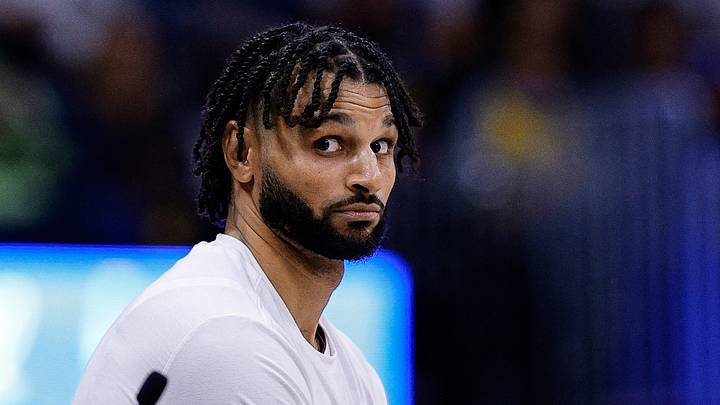 Nov 3, 2025; Denver, Colorado, USA; Denver Nuggets guard Jamal Murray (27) reacts from the sideline after a play in the fourth quarter against the Sacramento Kings at Ball Arena. Mandatory Credit: Isaiah J. Downing-Imagn Images