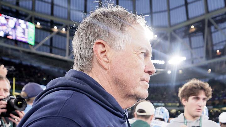 Aug 29, 2026; Dublin, Co. Dublin, IRL;  North Carolina Tar Heels head coach Bill Belichick after the game against the TCU Horned Frogs at Aviva Stadium.  Mandatory Credit: Laszlo Geczo-Imagn Images