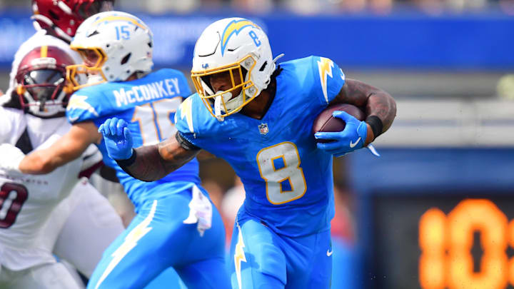 Chargers running back Omarion Hampton