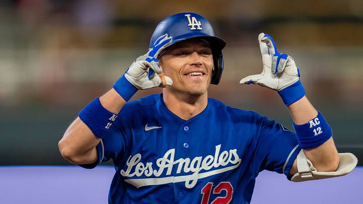 Los Angeles Dodgers right fielder Alex Call (12) celebrates 