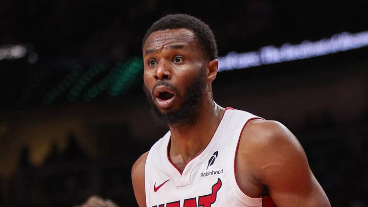 Feb 20, 2026; Atlanta, Georgia, USA; Miami Heat forward Andrew Wiggins (22) reacts after being called for a foul against the Atlanta Hawks in the second quarter at State Farm Arena. Mandatory Credit: Brett Davis-Imagn Images Feb 20, 2026; Atlanta, Georgia, USA; Miami Heat forward Andrew Wiggins (22) reacts after being called for a foul against the Atlanta Hawks in the second quarter at State Farm Arena. Mandatory Credit: Brett Davis-Imagn Images