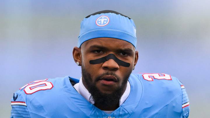 Tennessee Titans running back Tony Pollard takes the field