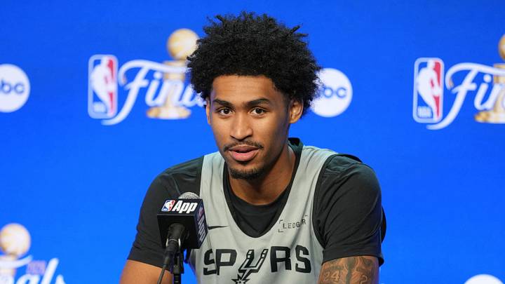 Jun 2, 2026; San Antonio, TX, USA; San Antonio Spurs guard Dylan Harper (2) listens to a question during media day for the 2026 NBA Finals at Frost Bank Center. Mandatory Credit: Daniel Dunn-Imagn Images Jun 2, 2026; San Antonio, TX, USA; San Antonio Spurs guard Dylan Harper (2) listens to a question during media day for the 2026 NBA Finals at Frost Bank Center. Mandatory Credit: Daniel Dunn-Imagn Images