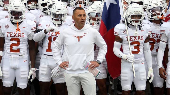 Texas Longhorns head coach Steve Sarkisian waits to lead his team onto the field prior to the game against the Mississippi State Bulldogs at Davis Wade Stadium at Scott Field. Texas Longhorns head coach Steve Sarkisian waits to lead his team onto the field prior to the game against the Mississippi State Bulldogs at Davis Wade Stadium at Scott Field.