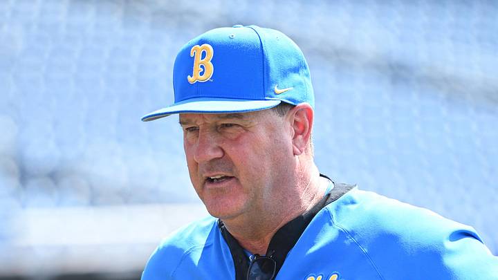 Jun 14, 2025; Omaha, Neb, USA; UCLA Bruins head coach John Savage on the field before the game against the Murray State Races at Charles Schwab Field. Mandatory Credit: Steven Branscombe-Imagn Images Jun 14, 2025; Omaha, Neb, USA; UCLA Bruins head coach John Savage on the field before the game against the Murray State Races at Charles Schwab Field. Mandatory Credit: Steven Branscombe-Imagn Images