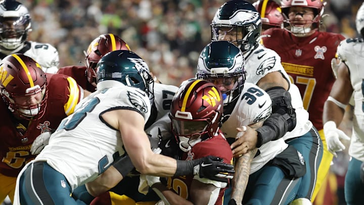 The Philadelphia Eagles defense faces the Washington Commanders in Week 18.