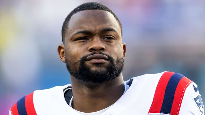 Feb 8, 2026; Santa Clara, CA, USA; New England Patriots wide receiver Kayshon Boutte (9) against the Seattle Seahawks during Super Bowl LX at Levi's Stadium. Mandatory Credit: Mark J. Rebilas-Imagn Images