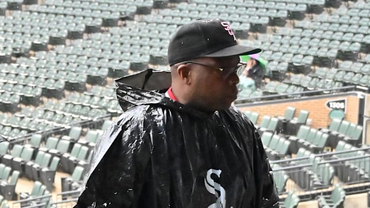 Jul 30, 2025; Chicago, Illinois, USA; Chicago White Sox fans walk upstairs in rain ponchos before a rain delay is announced prior to a game against the Philadelphia Phillies at Rate Field. Mandatory Credit: Patrick Gorski-Imagn Images Jul 30, 2025; Chicago, Illinois, USA; Chicago White Sox fans walk upstairs in rain ponchos before a rain delay is announced prior to a game against the Philadelphia Phillies at Rate Field. Mandatory Credit: Patrick Gorski-Imagn Images