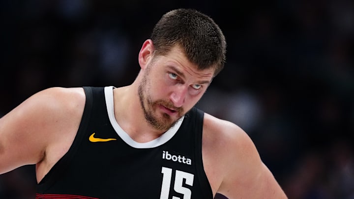 Mar 6, 2026; Denver, Colorado, USA; Denver Nuggets center Nikola Jokic (15) during the second quarter against the New York Knicks at Ball Arena. Mandatory Credit: Ron Chenoy-Imagn Images Mar 6, 2026; Denver, Colorado, USA; Denver Nuggets center Nikola Jokic (15) during the second quarter against the New York Knicks at Ball Arena. Mandatory Credit: Ron Chenoy-Imagn Images