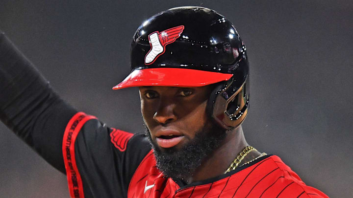 Chicago White Sox center fielder Luis Robert Jr. (88) celebrates a two-run single against the Kansas City Royals at Rate Field. Chicago White Sox center fielder Luis Robert Jr. (88) celebrates a two-run single against the Kansas City Royals at Rate Field.