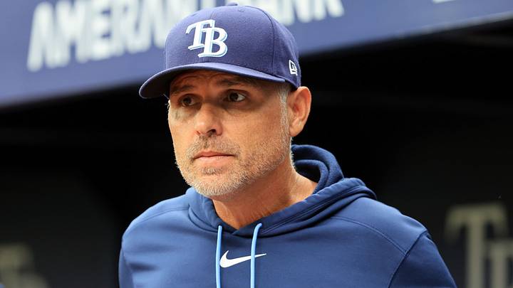 Aug 16, 2026; St. Petersburg, Florida, USA;  Tampa Bay Rays manager Kevin Cash (16) looks on during the first inning ]against the Baltimore Orioles at Tropicana Field. Mandatory Credit: Kim Klement Neitzel-Imagn Images