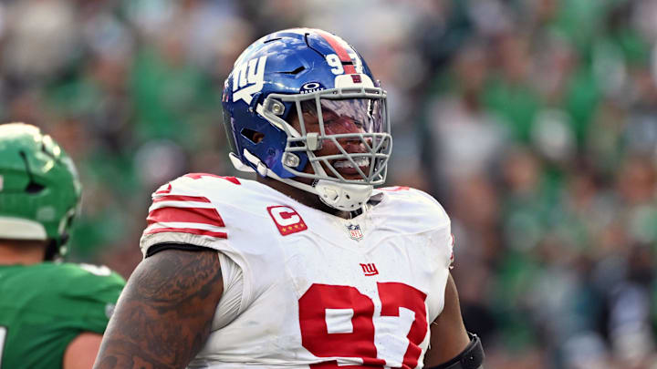Oct 26, 2025; Philadelphia, Pennsylvania, USA; New York Giants defensive tackle Dexter Lawrence (97) against the Philadelphia Eagles at Lincoln Financial Field. Oct 26, 2025; Philadelphia, Pennsylvania, USA; New York Giants defensive tackle Dexter Lawrence (97) against the Philadelphia Eagles at Lincoln Financial Field.