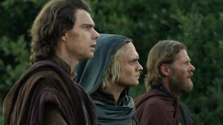 Matthew Needham as Larys Strong, Tom Glynn-Carney as Aegon Targaryen, Jefferson Hall as Tyland Lannister in House of the Dragon season 3 episode 7. Matthew Needham as Larys Strong, Tom Glynn-Carney as Aegon Targaryen, Jefferson Hall as Tyland Lannister in House of the Dragon season 3 episode 7.