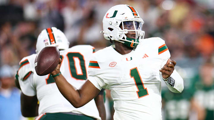 Miami quarterback Cam Ward is projected to be the No. 1 overall pick of the Tennessee Titans in the 2025 NFL Draft. 