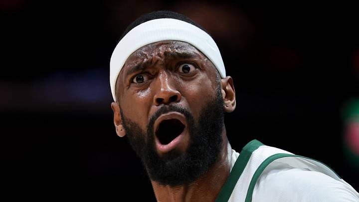 Milwaukee Bucks forward Bobby Portis (9) reacts toward the referee against the Miami Heat during the second quarter at Kaseya Center on March 12, 2026. Milwaukee Bucks forward Bobby Portis (9) reacts toward the referee against the Miami Heat during the second quarter at Kaseya Center on March 12, 2026.